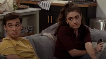 Sandro Nami Half Zip Sweater worn by Jackie Raines (Rachel Sennott) as seen in Call Your Mother (S01E04)