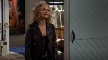 Allsaints Dalby Leather Jacket worn by Jean Raines (Kyra Sedgwick) as seen in Call Your Mother (S01E06)