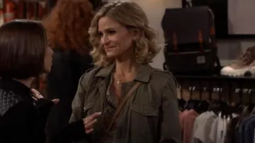 Velvet by Graham & Spencer Ruby Jacket worn by Jean Raines (Kyra Sedgwick) as seen in Call Your Mother (S01E05)