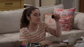 Madewell Whisper Cotton Rib-Crewneck Tee In Readville Stripe worn by Jackie Raines (Rachel Sennott) as seen in Call Your Mother (S01E11)