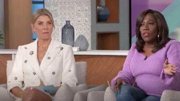 Cinq a Sept Joel Embellished Blazer Dress worn by Amanda Kloots as seen in The Talk on March 1, 2024