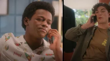 Regular Revere Shirt in Hot Sauce Print-White worn by Jake M (Michael Solomon) as seen in Boo, Bitch (S01E08)