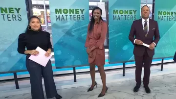 Cinq A Sept Azure Wide Leg Jeans worn by Sheinelle Jones as seen in Today on  March 5, 2024