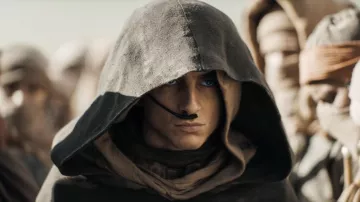 Hood costume worn by Paul Atreides (Timothée Chalamet) as seen in Dune: Part Two movie