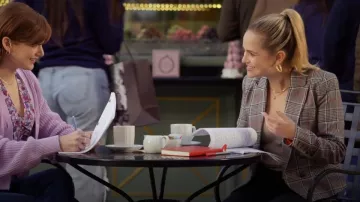 L'Agence Brooke Double Breasted Crop Blazer worn by Christine Taylor (Christine Taylor) as seen in Curb Your Enthusiasm (S12E05)