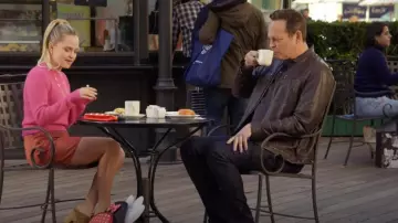 John Varvatos Leather Band Collar Moto Jacket worn by Freddy Funkhouser (Vince Vaughn) as seen in Curb Your Enthusiasm (S12E05)
