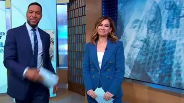 Veronica Beard Naira Chaqueta Denim Dickey usada por Rebecca Jarvis como se ve en Good Morning America el 6 de marzo de 2024