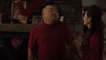 Guess Men's Abstract Dot Print Shirt worn by Andrew Pham (Andrew Phung) as seen in Run the Burbs (S03E09)