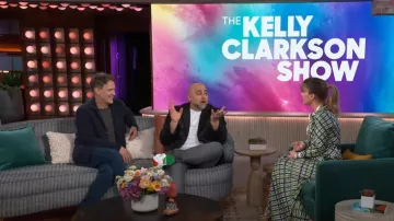 Gucci Check Print­ed Dress worn by Kelly Clarkson as seen in The Kelly Clarkson Show on February 28, 2024