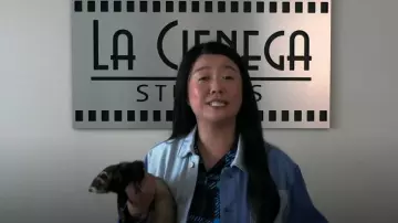 Zara Col­or Block Blue Jack­et worn by Alice Kwan (Sherry Cola) as seen in Good Trouble (S05E20)