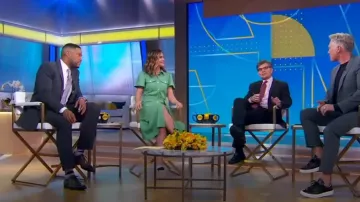 Derek Lam 10 Crosby Judy Vestido camisero cargo con cinturón usado por Rebecca Jarvis como se ve en Good Morning America el 7 de marzo de 2024