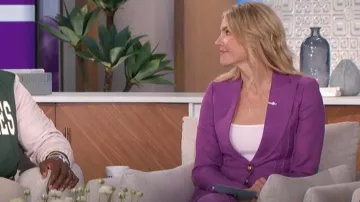 Smythe Pintuck Blazer worn by Amanda Kloots as seen in The Talk on March 7, 2024