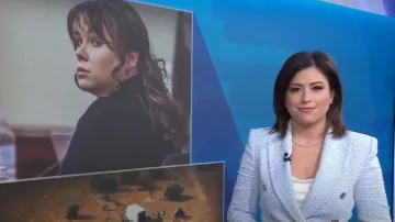 Blazer cruzado de Zara usado por Chloe Melas como se ve en Today el 7 de marzo de 2024