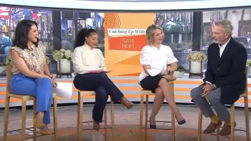 ASTR The Label Ember Wrap Front Turtleneck Sweater worn by Sheinelle Jones as seen in Today on March 7, 2024