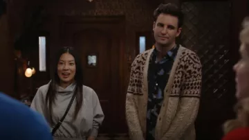 Zara Contrast Jacquard Cardigan worn by Nico as seen in Ghosts (S03E04)