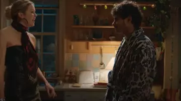 Roberto Cavalli Blue LINX Unisex Terry Bathrobe with Hood worn by Kash (Bilal Hasna) as seen in Extraordinary (S02E01)