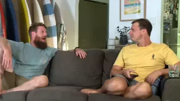 Quiksilver Run­ner T-Shirt as seen in Gogglebox Australia (S15E03)
