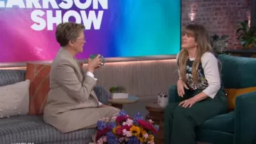 Maje Wide Leg Suit Trousers worn by Kelly Clarkson as seen in The Kelly Clarkson Show on March 7, 2024