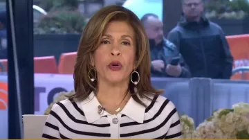 Veronica Beard Cheshire Cashmere Cardigan Sweater worn by Hoda Kotb as seen in Today on March 8, 2024