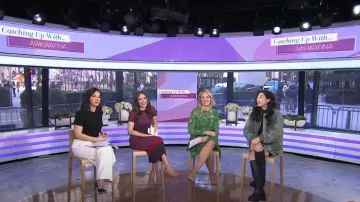 Simkhai Ripley Quilted Mini Skirt worn by Awkwafina as seen in Today on March 8, 2024