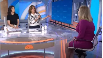 Vestido de tulipán con cinturón de manga 3/4 de Calvin Klein usado por Carol Ash como se ve en Today el 8 de marzo de 2024