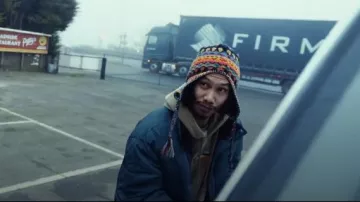 Iets Frans Recycled Teal Water-Resistant Puffer Jacket worn by Jimmy (Michael Vu) as seen in The Gentlemen (S01E03)