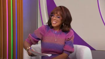 Adelyn Rae Lauren Robe en tricot ombré portée par Gayle King comme on le voit dans CBS Mornings le 8 mars 2024