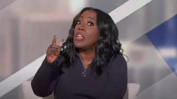 Body de manga larga Noisy May Toni Rib usado por Sheryl Underwood como se vio en The Talk el 8 de marzo de 2024