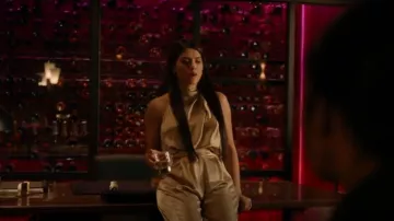 The Sei High Neck Drape Top worn by Nadia Morales (Eva De Dominici) as seen in The Cleaning Lady (S03E01)