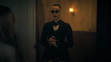 Nanushka Harri Turtleneck In Chevron Print worn by Fei Hargreeves (Britne Oldford) as seen in The Umbrella Academy (S03E06)