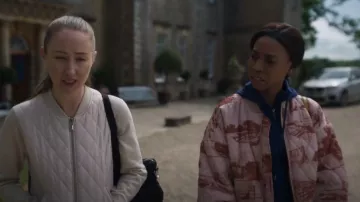 Collusion Quilt­ed Bomber Jack­et worn by Livia (Pippa Bennett-Warner) as seen in Chloe (S01E01)