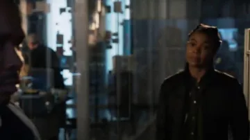 Blanc Noir Mesh Jack­et worn by Sydney Burnett (Gabrielle Union) as seen in L.A.'s Finest (S02E08)