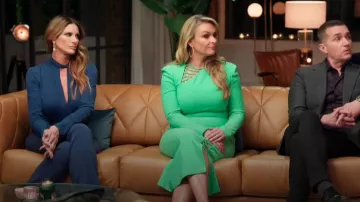 Karen Millen Scuba Crepe Lace Up Detail Woven Maxi worn by Mel Schilling as seen in Married at First Sight (S11E25)