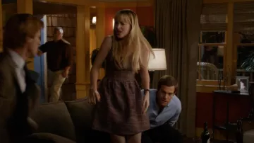 Aqua Pink/Black Tweed Dress worn by Kate Fox (Dakota Johnson) as seen in Ben and Kate (S01E07)