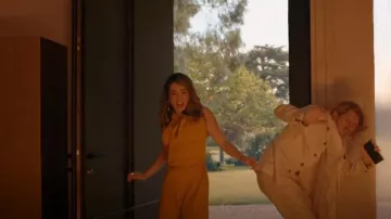 Damsel In A Dress Tie Jump­suit worn by Nina (Jing Lusi) as seen in Man Vs Bee (S01E09)