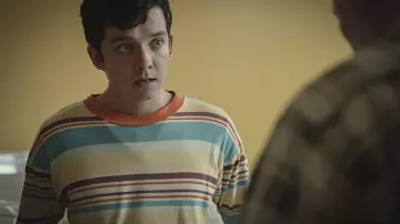 Striped tee shirt worn by Otis Milburn (Asa Butterfield) as seen in Sex Education outfits (Season 3 Episode 8)