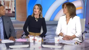 Cinq A Sept Khloe Ruched Sleeve Blazer worn by Hoda Kotb as seen in Today on March 11, 2024