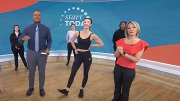 Collant taille haute Lululemon Wunder Train 25 » porté par Leanne Pedante comme on le voit dans Aujourd’hui le 11 mars 2024