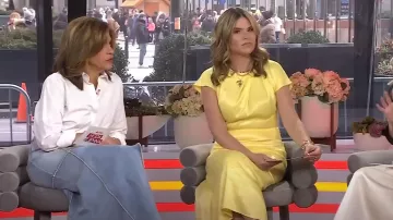 Re/Done Denim Column Maxi Skirt In Mojave worn by Hoda Kotb as seen in  Today with Hoda & Jenna on March 11, 2024