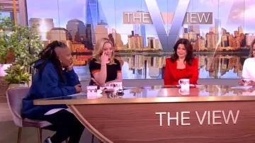 Dap x Gap Denim Logo Hoodie worn by Whoopi Goldberg as seen in The View on March 11, 2024