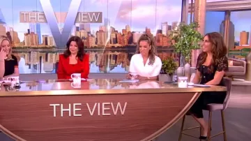 Self Portrait Guipure Lace Midi Dress worn by Alyssa Farah as seen in The View on March 11, 2024