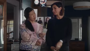 J.Crew Button-Detail Crewneck Sweater In Supersoft Yarn worn by Angie Everett (Cindy Sampson) as seen in Private Eyes (S04E09)