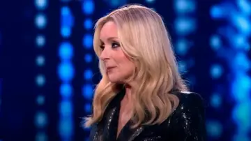 L' Autre Chose Black Se­quined Blaz­er worn by Jane Krakowski as seen in Name That Tune (S03E19)
