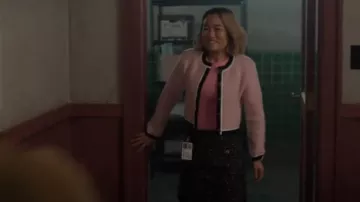 Sandro Kei­thy Ruf­fled Tweed Skirt worn by Helen Gale (Diana Bang) as seen in Alert: Missing Persons Unit (S02E02)