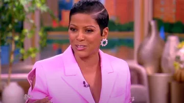 Swarovski Mil­lenia Hoop Ear­rings worn by Tamron Hall as seen in The View on  March 12, 2024