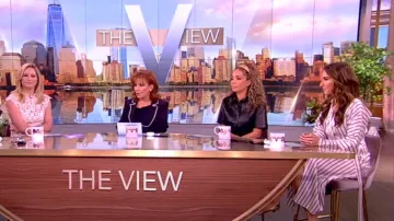 Veronica Beard Noor Striped Wrap Dress worn by Alyssa Farah as seen in The View on  March 12, 2024