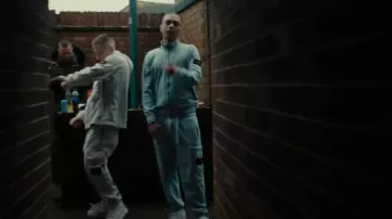 Off-White Light Beige & White-Arrow 'OOO' Sneakers worn by ArrDee in Time (Official Video) with @favedb95