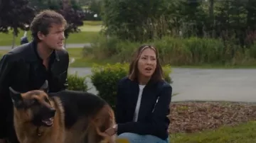 BB dakota Women's Navy Blue Bomber Jacket worn by Sarah Truong (Mayko Nguyen) as seen in Hudson & Rex (S06E10)