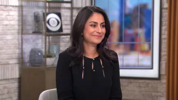 Simkhai Sharon Top worn by Celine Gounder as seen in CBS Mornings on March 13, 2024