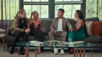 Christopher Esber Mold­ed Venus Jer­sey Maxi Dress worn by Eden Harper as seen in Married at First Sight (S11E28)